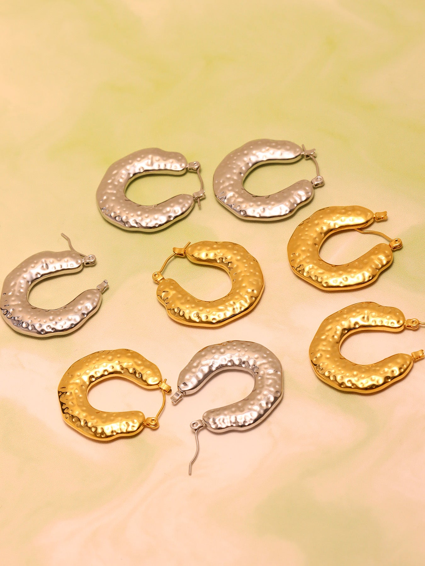 Planderful Genie Geometric Ring Earrings Women Gold Plated