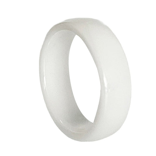 Minimalist Black and White Ceramic Couple Ring - Unisex Titanium Steel Jewelry for Everyday Wear