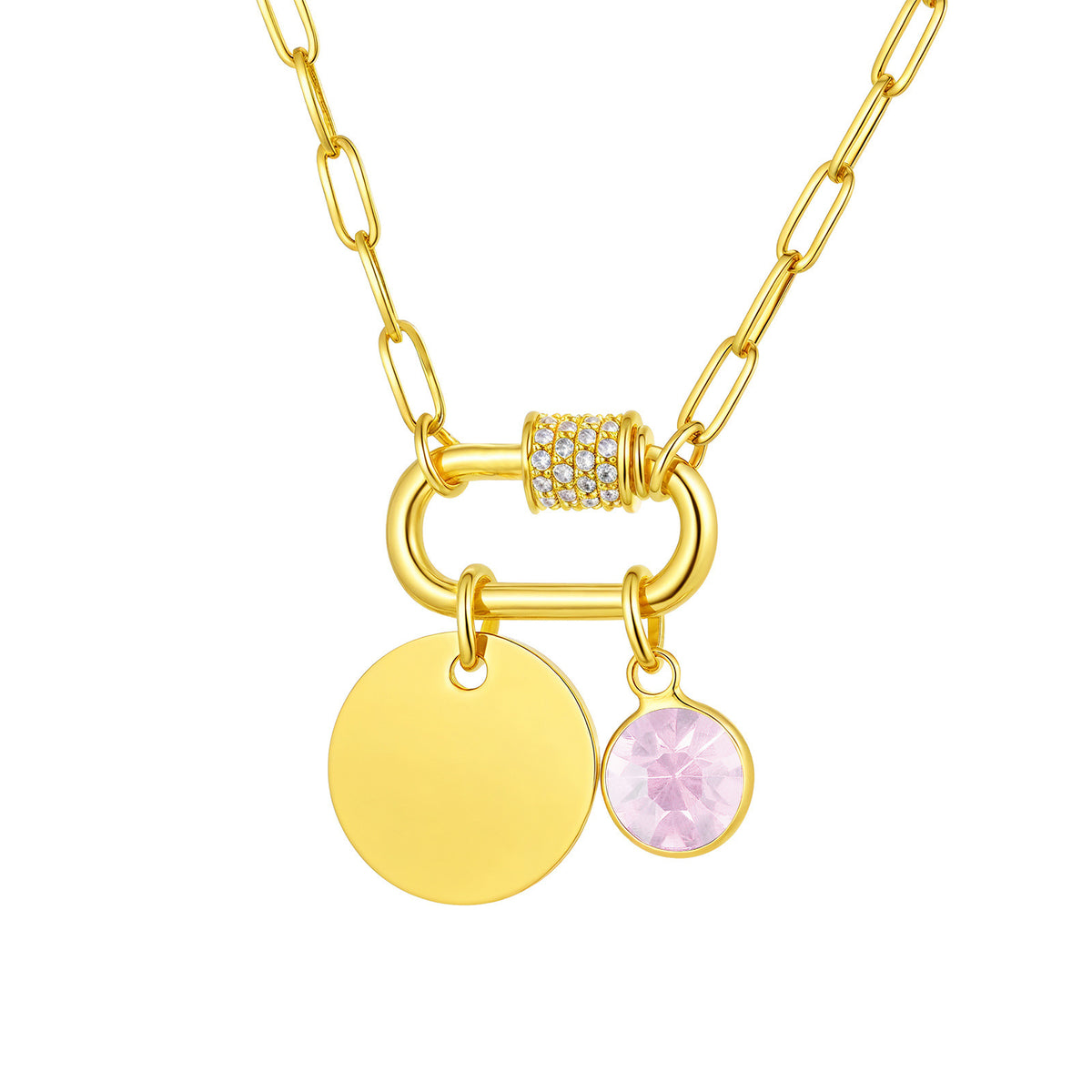 Small Square Chain Blank Stainless Steel Necklace for Women