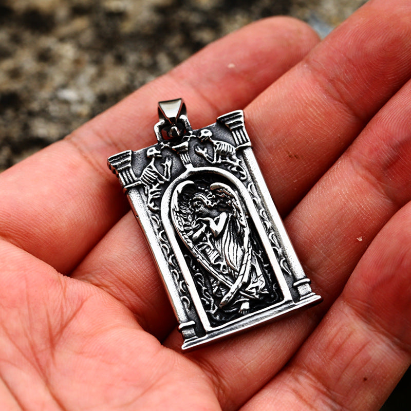 Retro-Inspired Stainless Steel Titan Madonna Pendant for Men and Women - Wholesale Collection