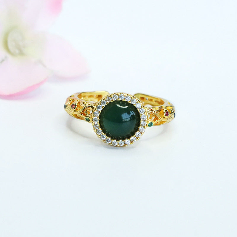 Blue-Water Jadeite Vintage Ring