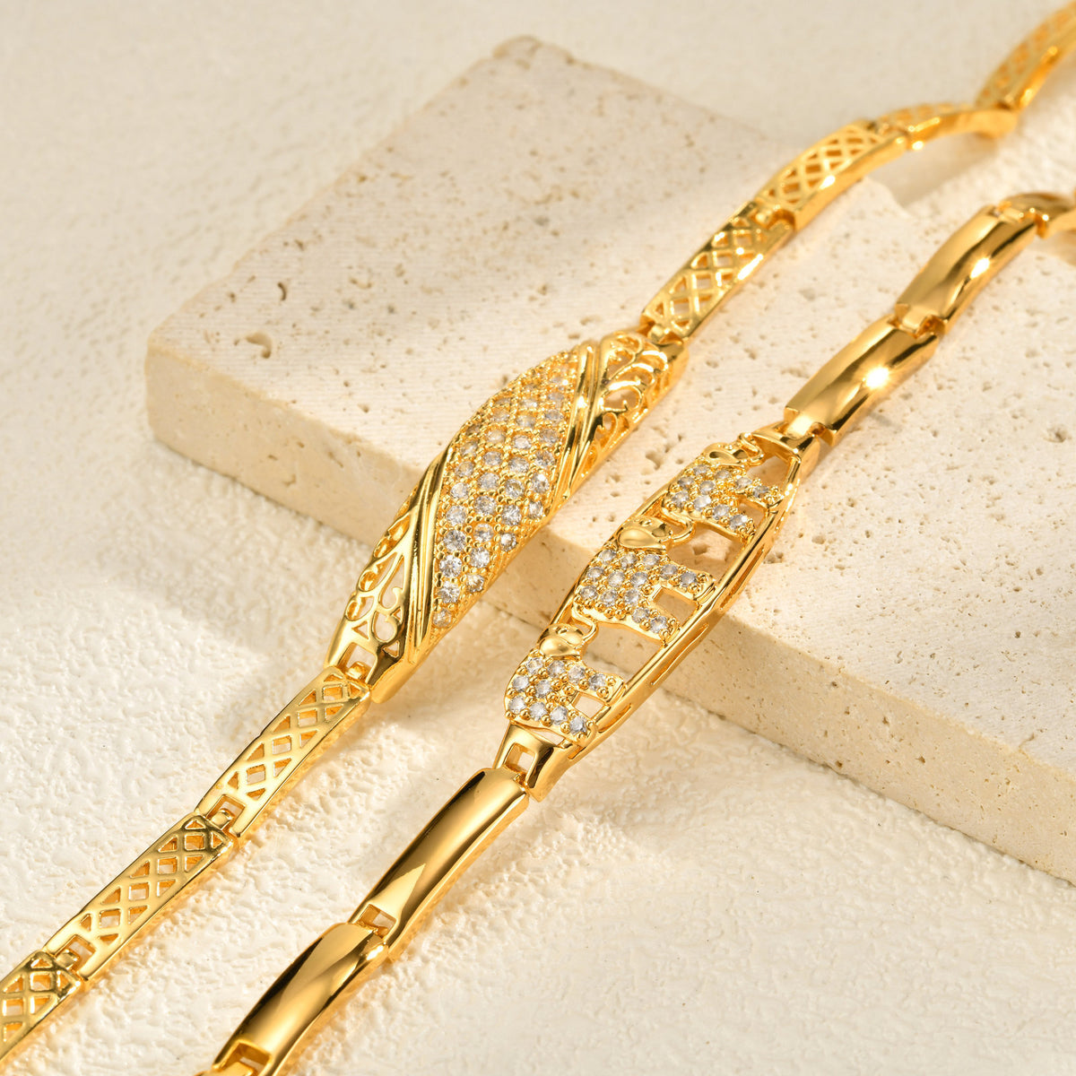 Delicate Zircon Copper Bracelet Collection