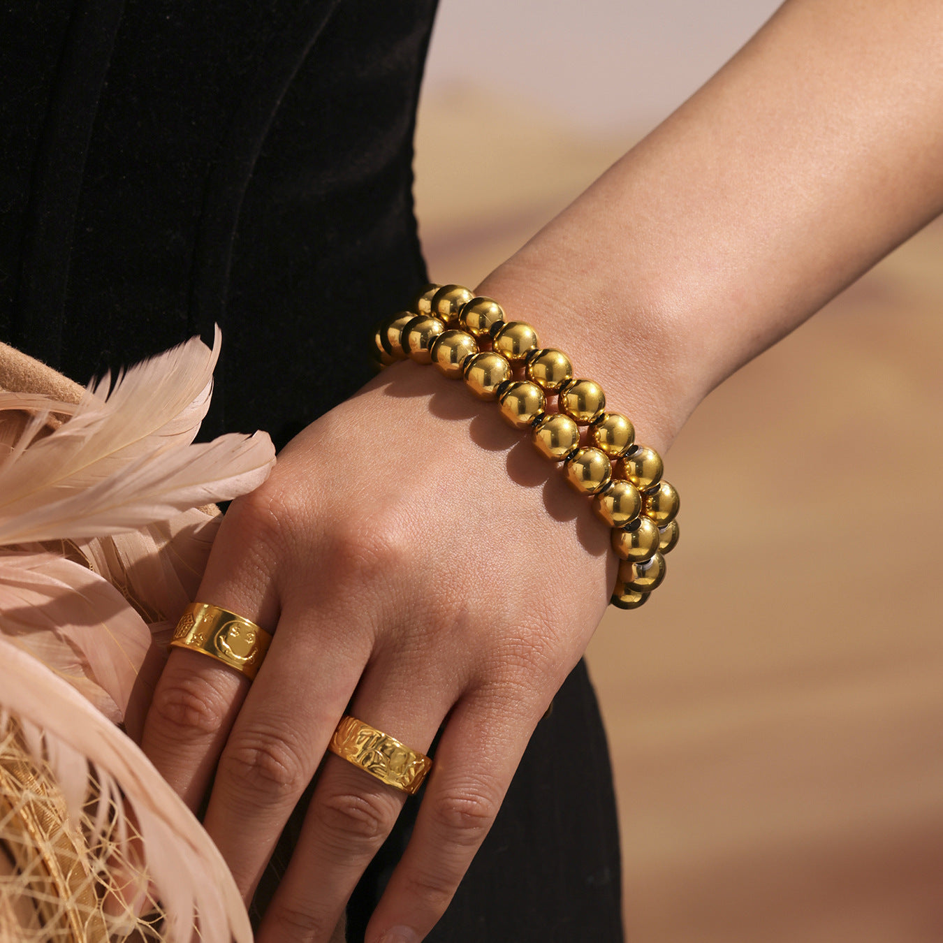 Planderful Handmade Beaded Bracelet Stainless Everyday Wear