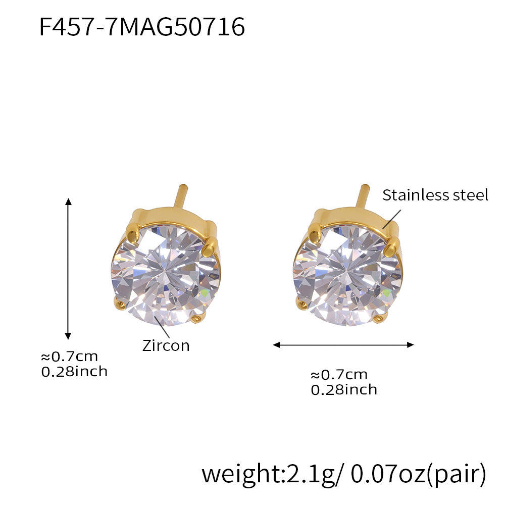 Planderful Super Flash 5A Zircon Stud Earrings For Women