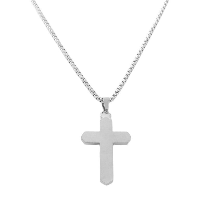 Personalized Retro Titanium Steel Cross Pendant Necklace for Trendy Men