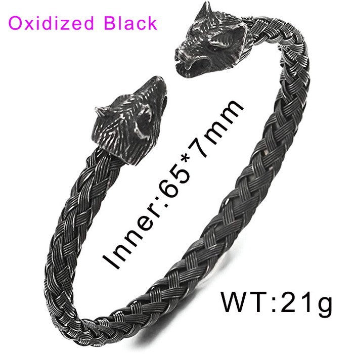 Stainless Steel Skull Open Men's Bracelet – Punk Bracelet.