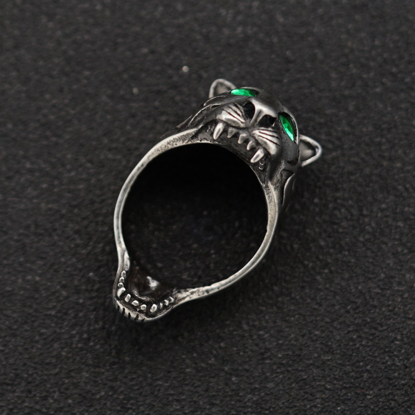 Planderful Stainless Steel Tiger Head Ring Unisex Vintage Retro Style For Men And Women