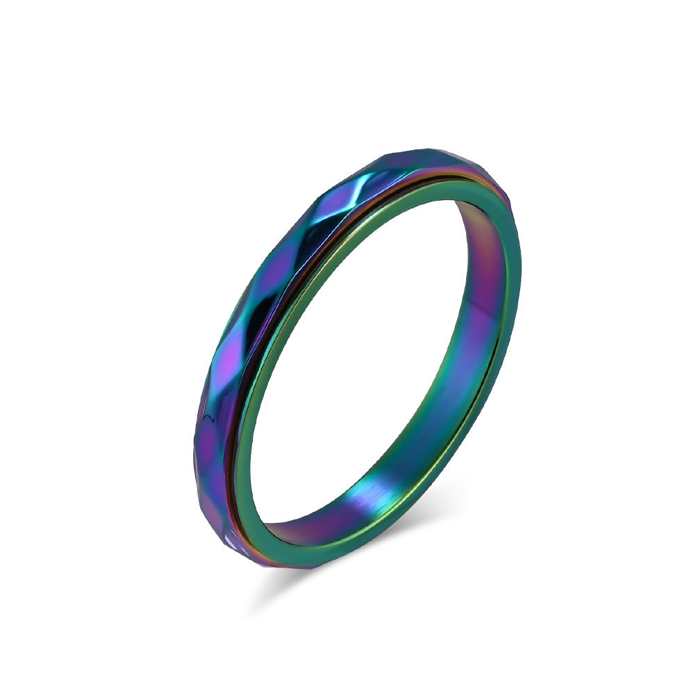 Steel Ring – Minimalist Geometric Rotating Rhombus