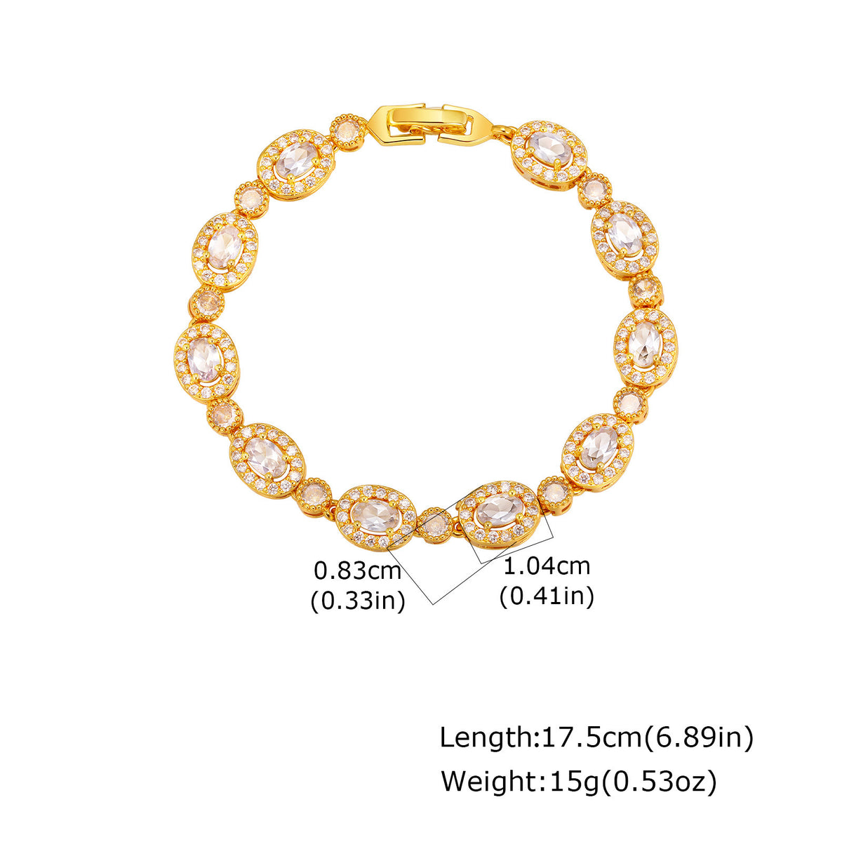 Heart Flower Zircon Copper Bracelet