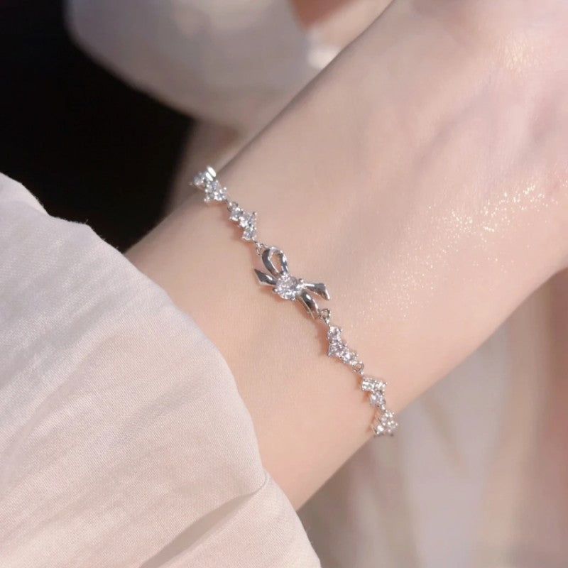 Shiny Zircon 925 Sterling Silver Women's Bracelet