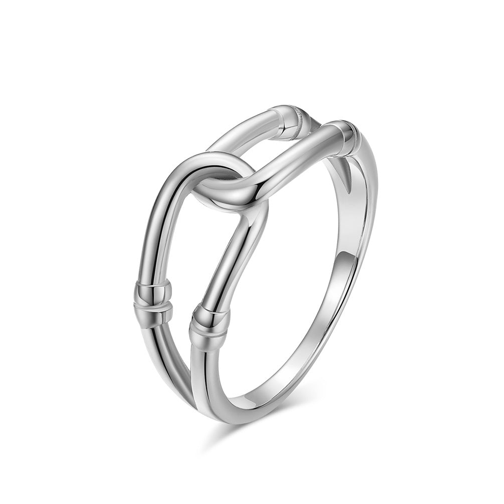 European And American Style Hollow Women's Titanium Steel Ring