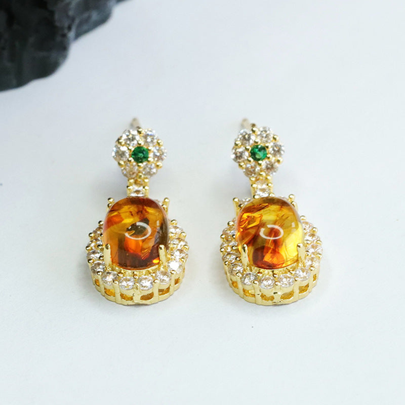 Amber Clover Stud Earrings