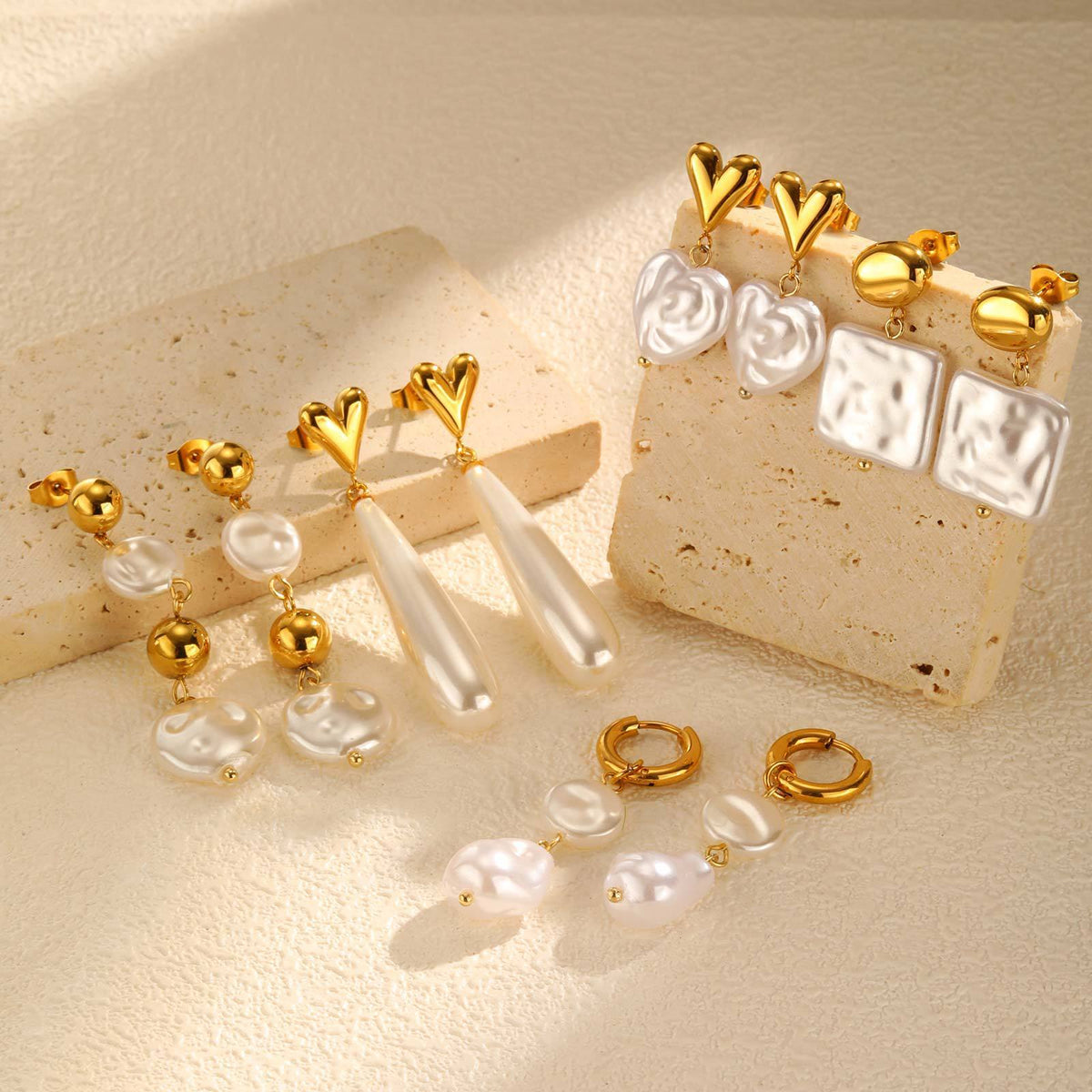 Stainless Steel Pearl Earrings