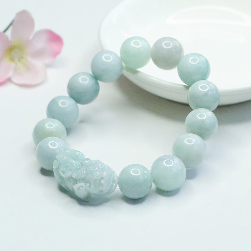Myanmar Old Brave Jade Bracelet - Sterling Silver Fortune's Favor Collection