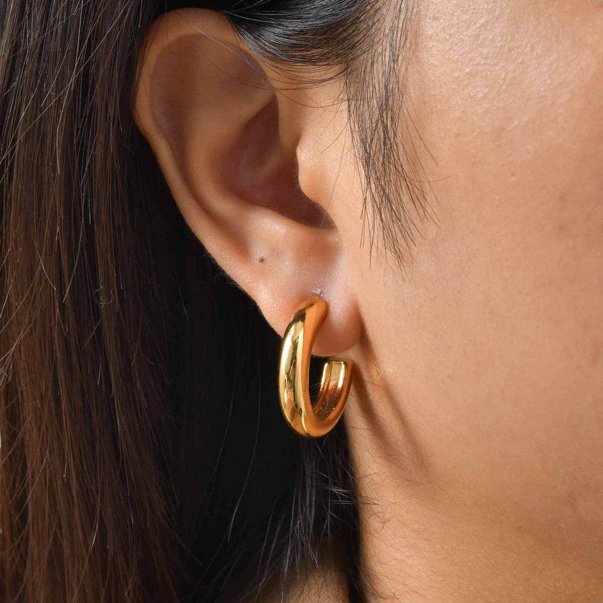 Gold-Tone Earring Set — Crystal Studs or Hoops