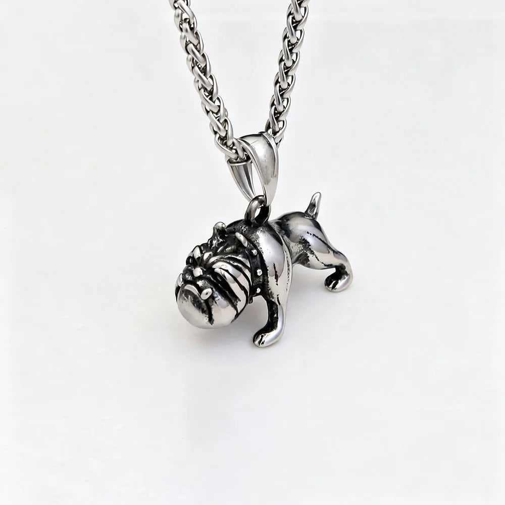 Vintage Polished Stainless Steel Pendant Necklace