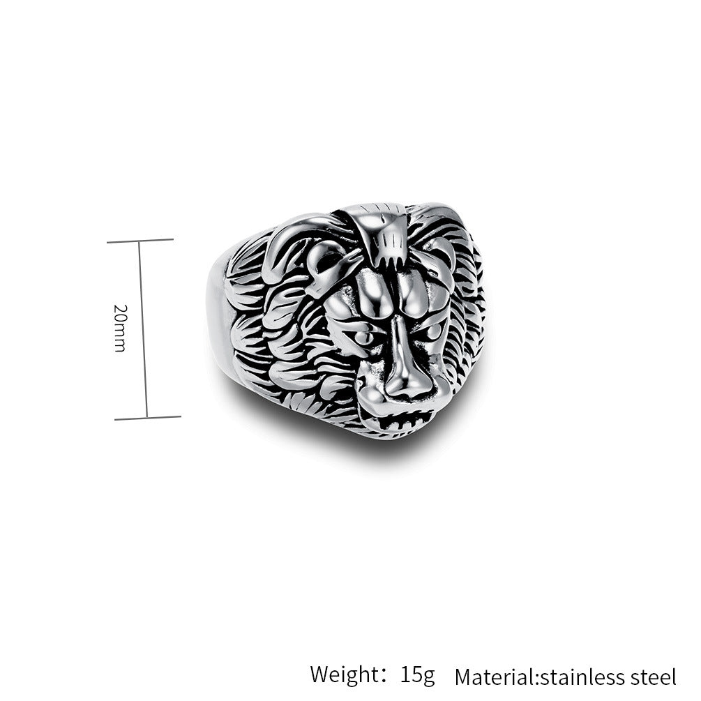 Steel Ring – Statement Lion Head Ring