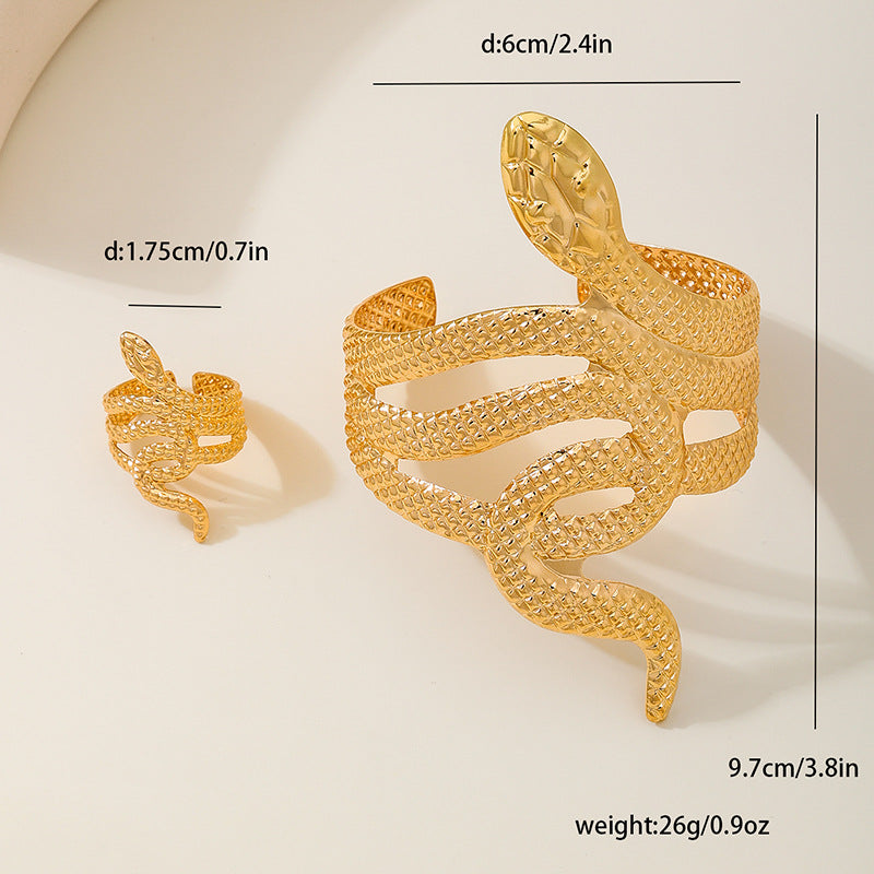 Planderful Vienna Verve Snake Ring Bracelet Jewelry Set