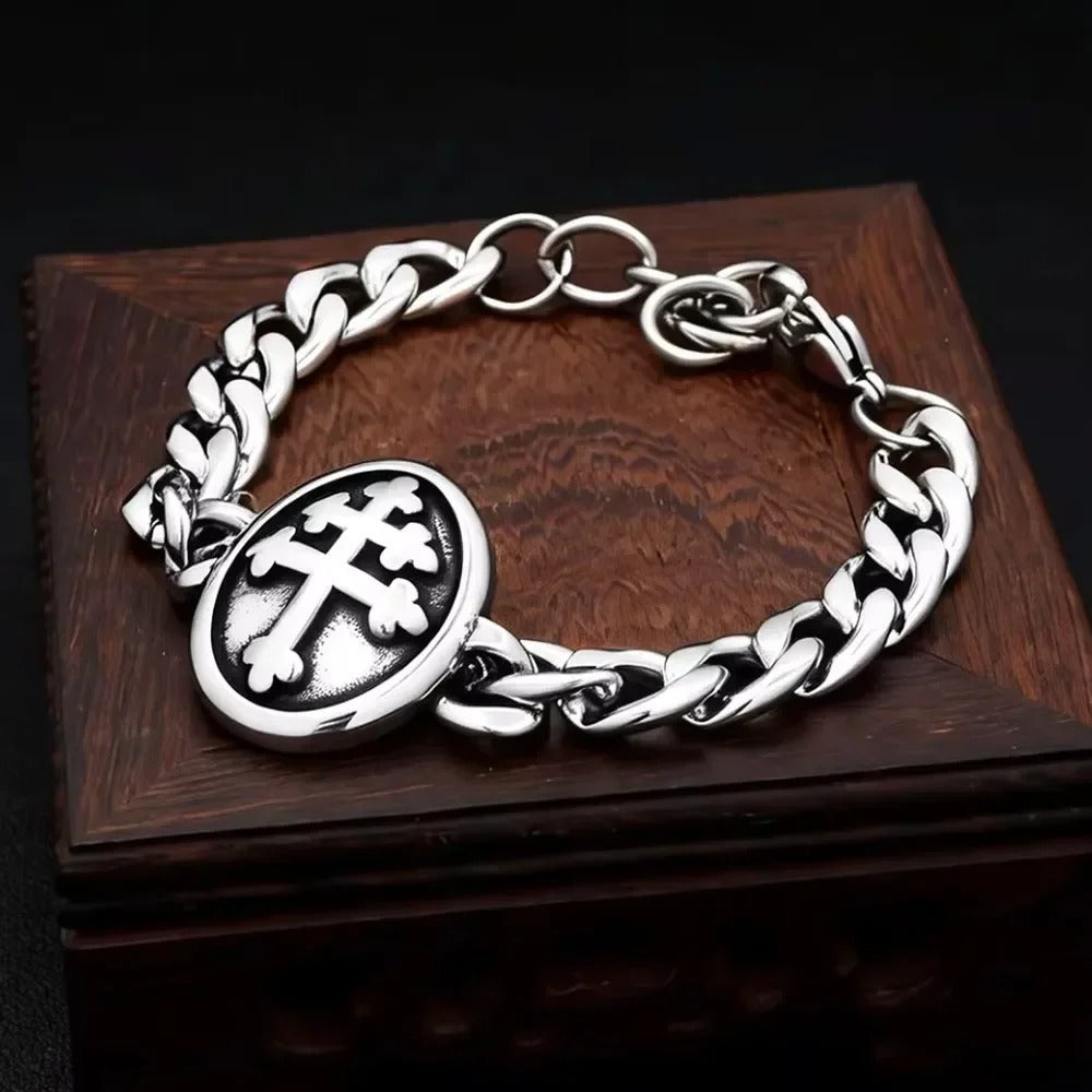 Punk Cross Stainless Steel Men's Bracelet