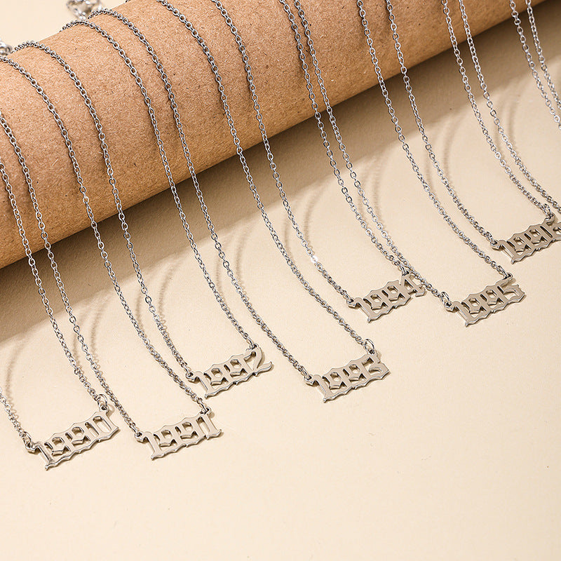 Customized Year Necklace for Women, Stylish Birthday Jewelry Set