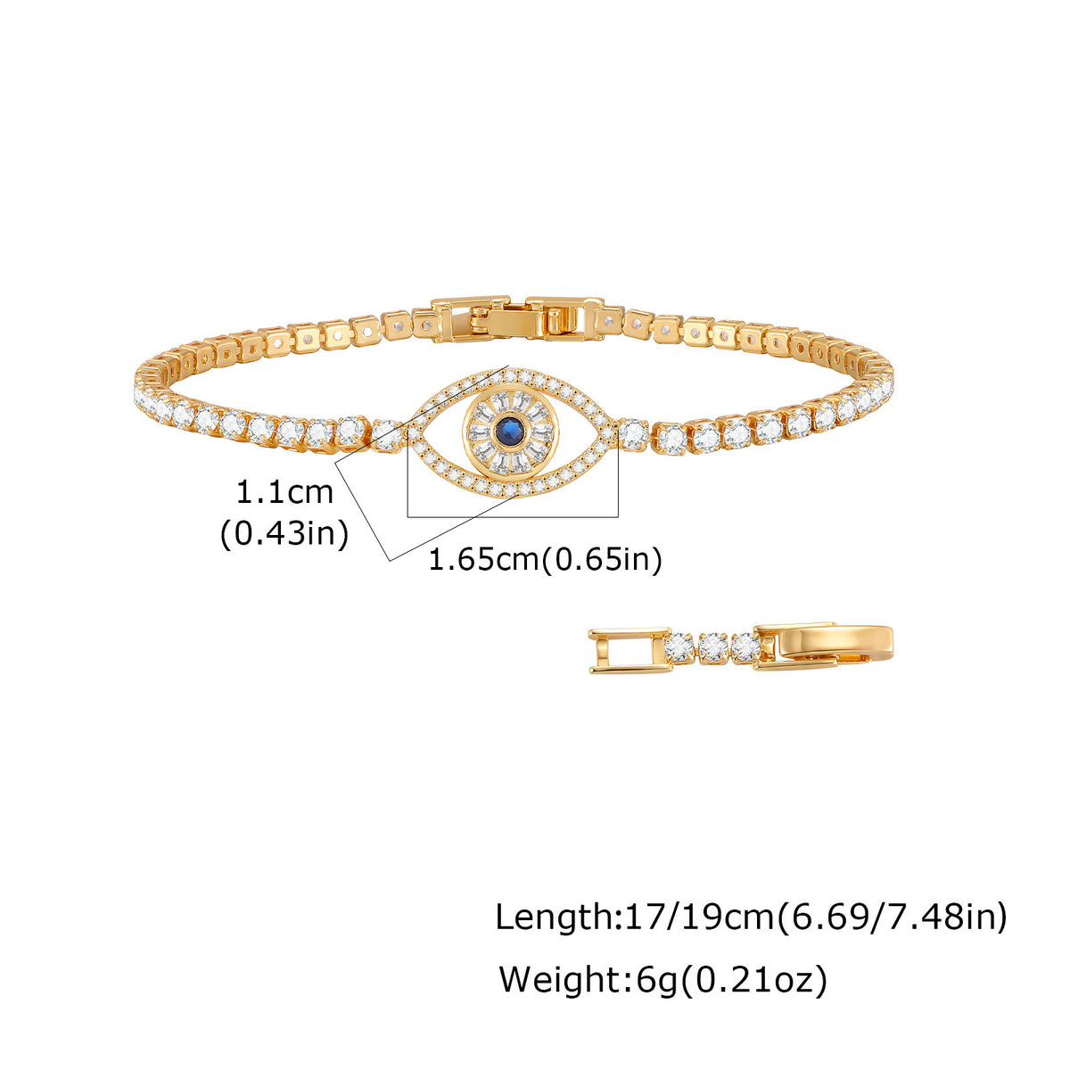 Devil's Eye Flower Zircon Copper Bracelet