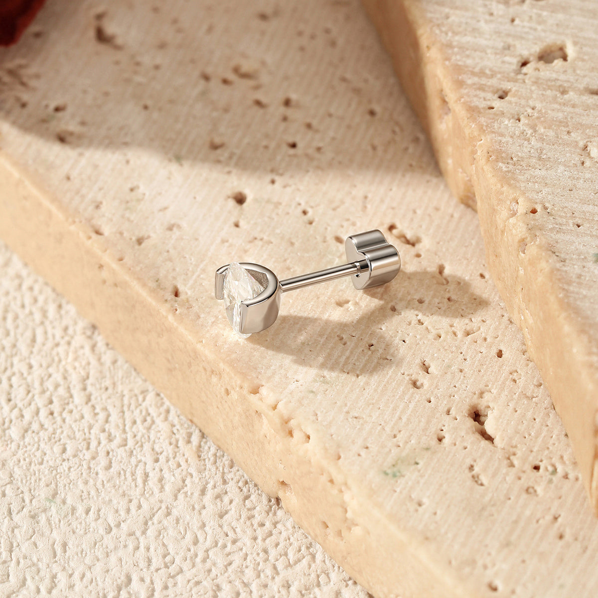 925 Sterling Silver Oval Moissanite Screw-Back Stud