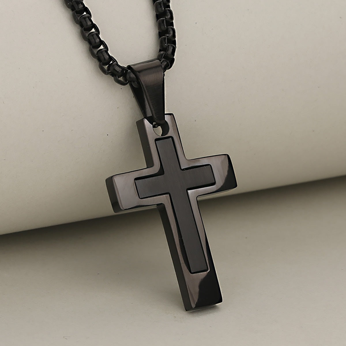 Planderful Titanium Steel Cross Necklace For Men Durable Everyday Wear Modern Urban Edge Premium Gift