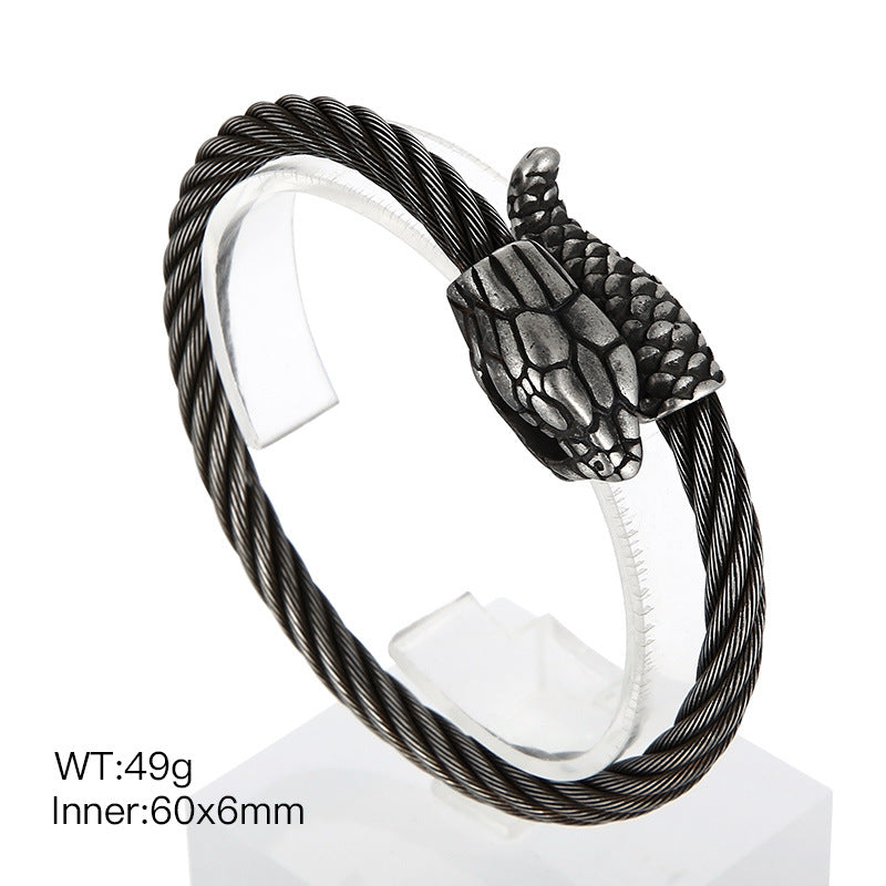 Planderful Snake Bracelet For Men Zircon Encrusted Premium
