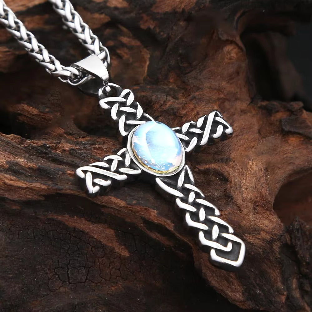 Cross Viking Stainless Steel Men's Pendant Necklace