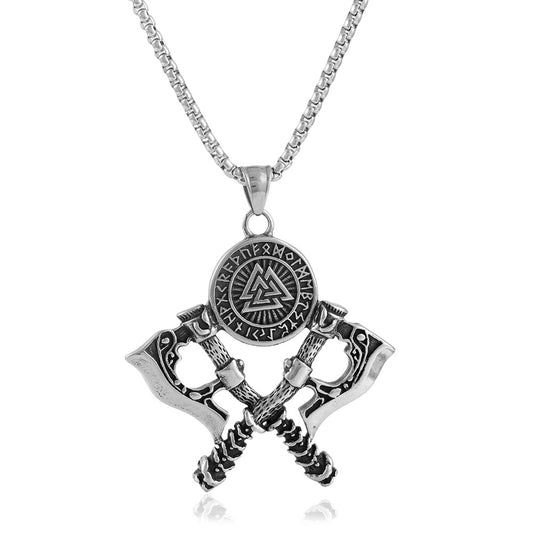 European And American Titanium Steel Double-Sided Axe Pendant