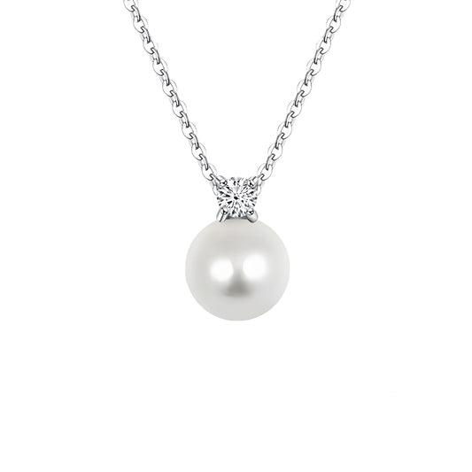 Planderful Sterling Silver Imitation Pearl Necklace For Women Exquisite Light Luxury Pendant Gift