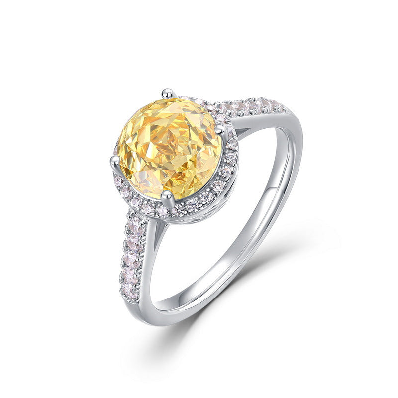 S925 Sterling Silver Gold-Plated Zircon Rose Ring