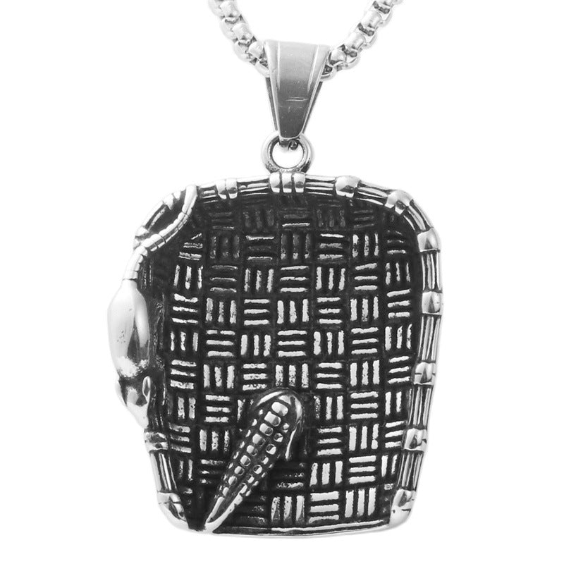 Titanium Steel Retro Dustpan Pendant Necklace for Trendy Men and Women