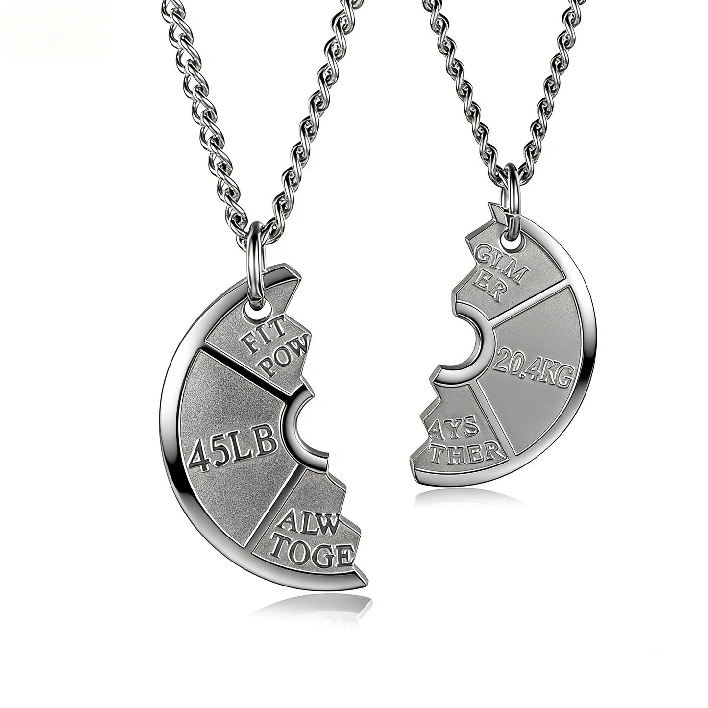 Planderful Premium Barbell Necklace For Couples Stainless Steel Fitness Jewelry Genderless Gift