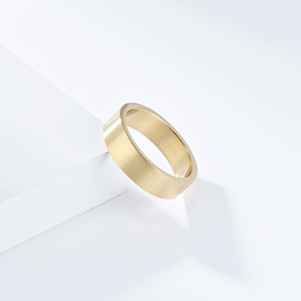 Gender-Free 6mm Brushed Matte Silver Gray Titanium Steel Ring