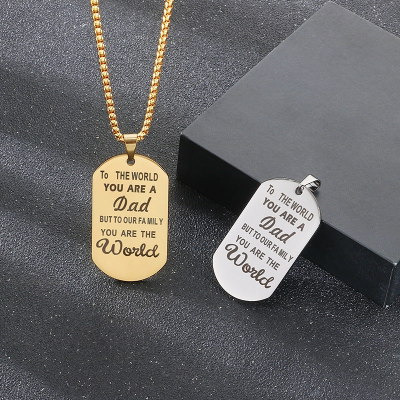 Planderful Stainless Steel Dad Pendant Personalized Gift
