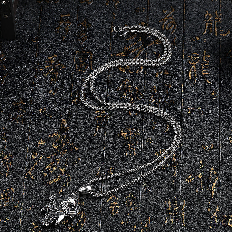 Steel Necklace - Statement Western Eagle Pendant