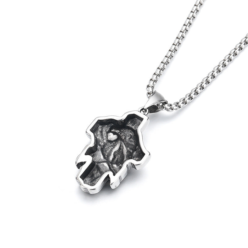 Steel Necklace - Statement Western Eagle Pendant