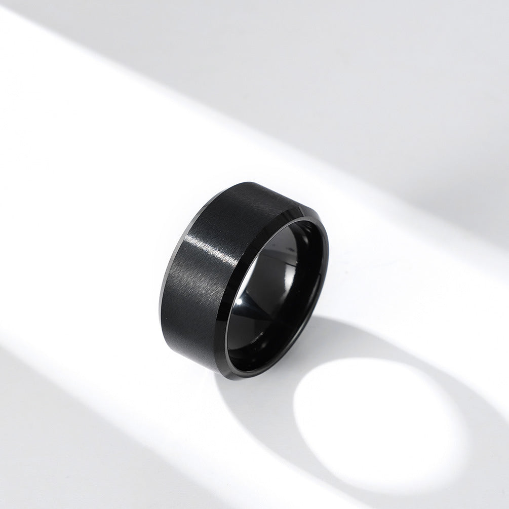 Stylish Black Matte Tungsten Steel Ring for Men 6/8/10mm