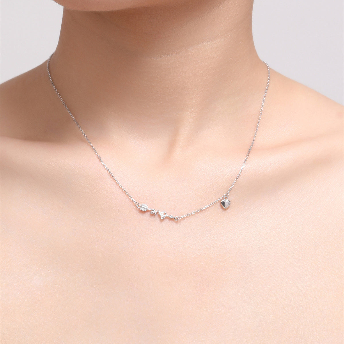 S925 Sterling Silver Heart Necklace