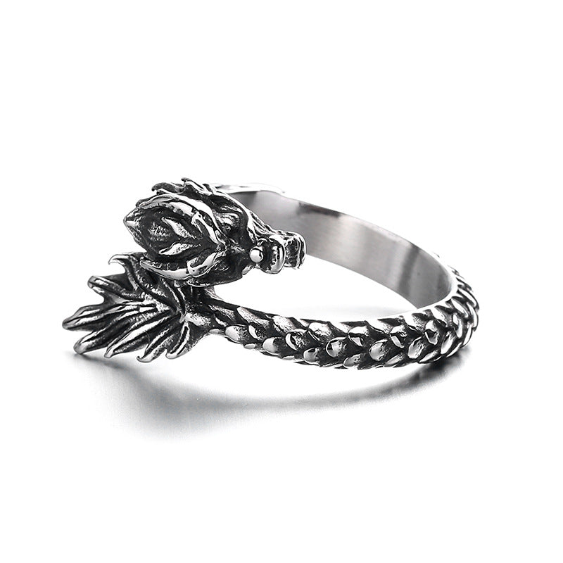 Steel Ring – Vintage Dragon Ring For Men