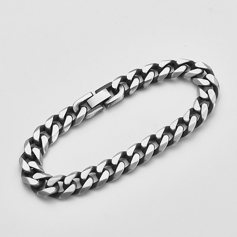 Planderful Jewelry Unisex Six Sided Cuban Link Bracelet In Stainless Steel For Everyday Elegance