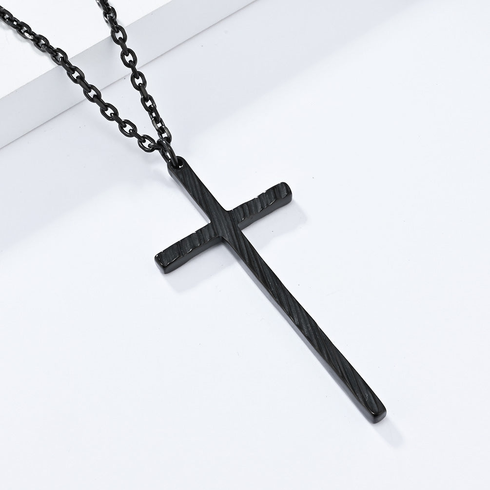 Planderful Cross Necklace Titanium Steel Unisex Retro Pendant Timeless Versatile Everyday Genie Collection