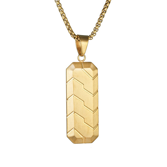 Planderful Mens Titanium Steel Necklace Minimalist Pendant For Everyday Style And Durable Masculine Accessory