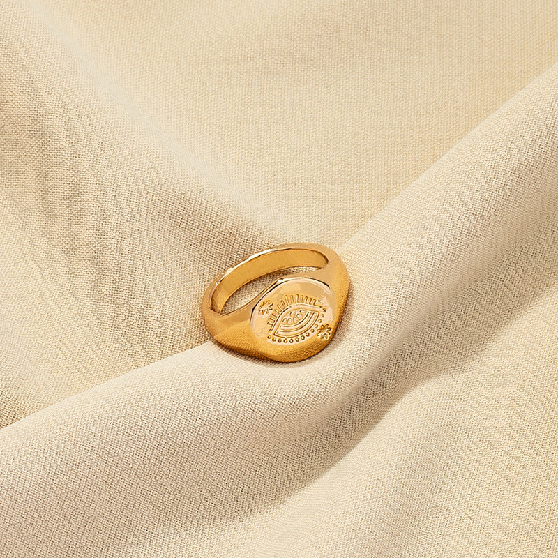 Metallic Elegance Wide Face Ring - Elevate Your Style!