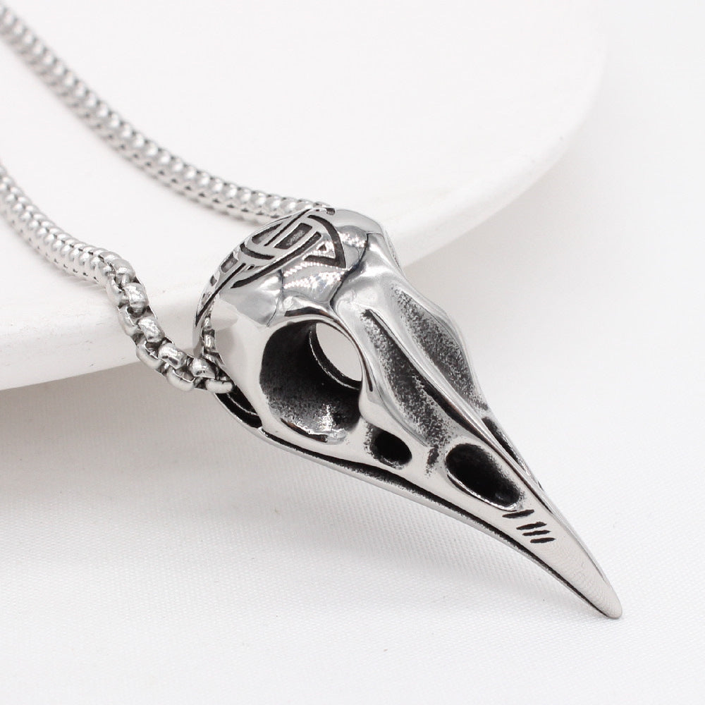 Viking Skull Pendant Necklace For Men Unisex Steel Protection Statement Planderful