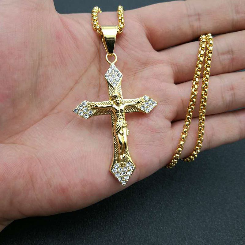 Steel Necklace – Elegant Cross Pendant Necklace For Everyday Wear Gift For Him Or Her