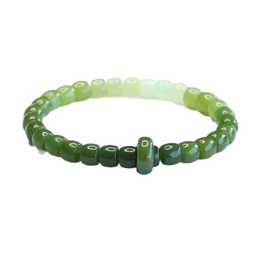 Hetian Jade Gradient Straight-Cut Slider Bracelet
