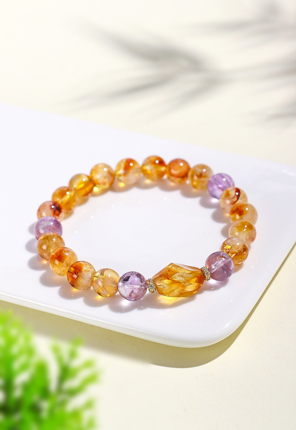 Planderful Fortune's Favor Amethyst Beaded Bracelet – Elegant Crystal Design