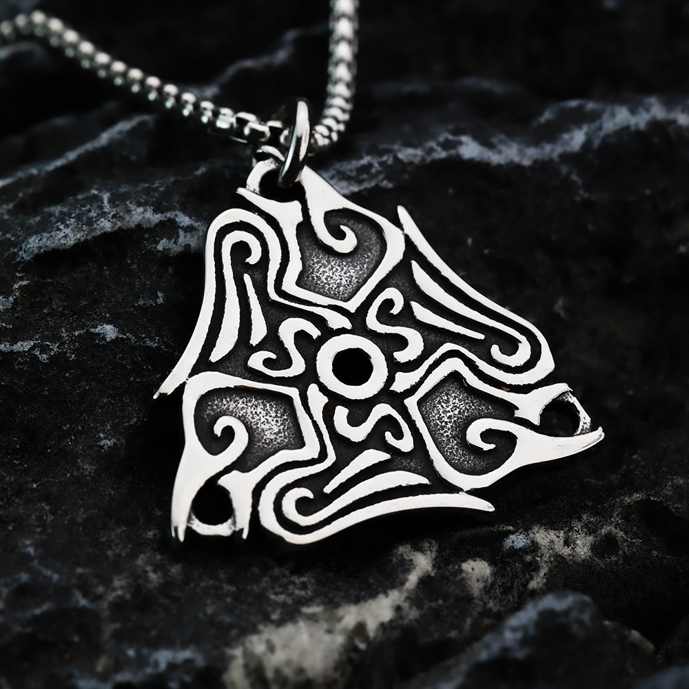 European And American Retro Men's Pendant Necklace Viking Crow Totem